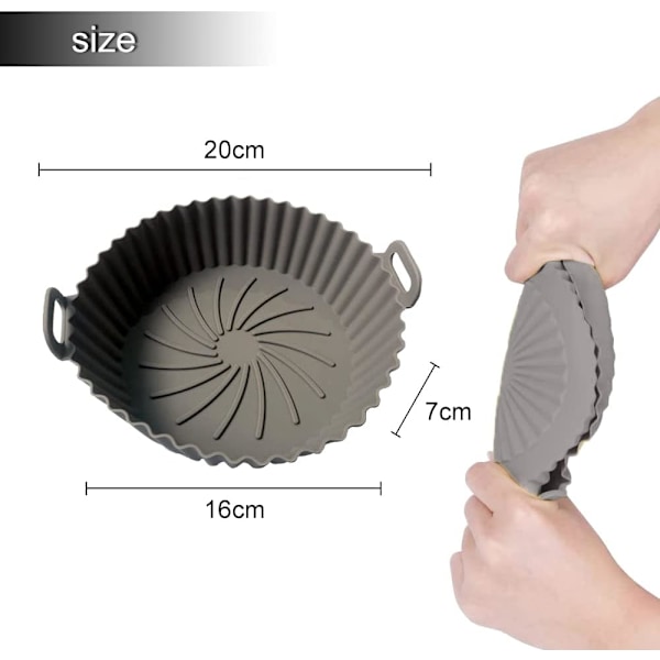 Praktiska Design Silikon Air Fryer Liners, Stor Storlek För Air Fryers, Ugnar, Mikrovågsugnar, Ångmaskiner, Värmebeständig Upp Till 238 °C, Röd Grå