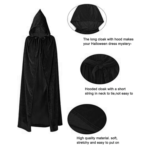 Hooded mantel Unisex vuxen mantel med huva Halloween jul