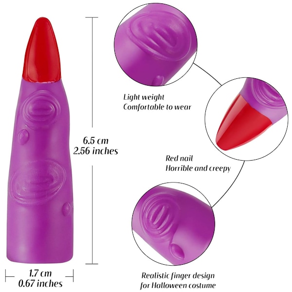 Vampyrfinger Halloween, Ergonomiskt Skrivverktyg För Maskerader och Kostymfester, 48 Stycken