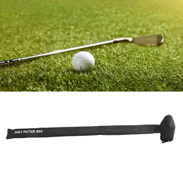 Minigolf bärväska, bärbar hopfällbar mjuk flexibel canvas golfputterväska, lätt driving range bärväska träningsfodral svart