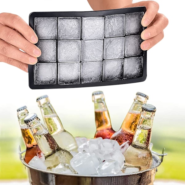 Flexibla Stora Isbitsformar, Långsamt Smältande Fyrkantiga Isbitar Med Oberoende Fackdesign För Din Perfekta Cocktailupplevelse,