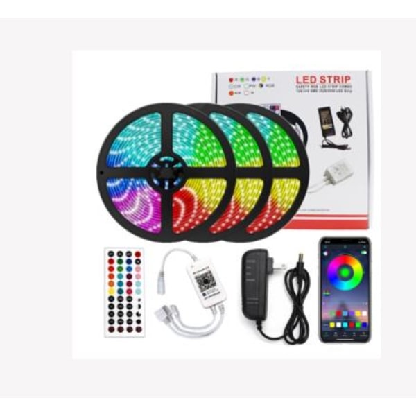 20M LED-slingor för sovrum, musiksynkroniseringsläge med känslig mikrofon för musikreaktiv belysning, energibesparande RGB-lampor för fest och jul