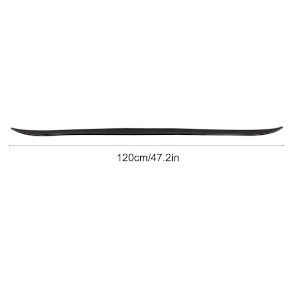 Bil Bakre Koffert Spoiler Blank Svart Gummi 120x4cm/47.2x1.6in Universal med Dobbeltsidig Teip