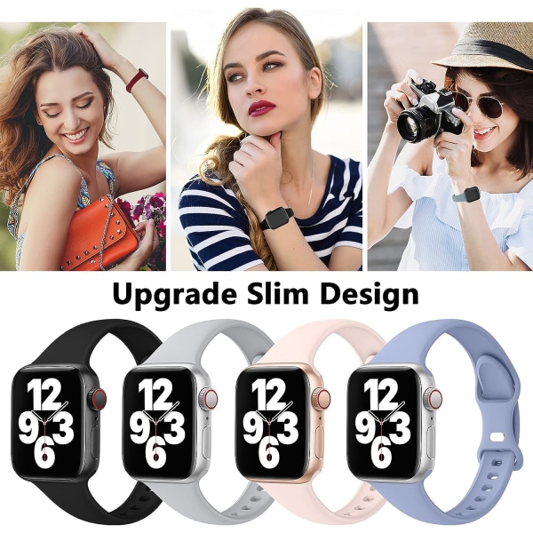 4-pack Slim Band kompatibel med Apple Watch Band 38mm 40mm
