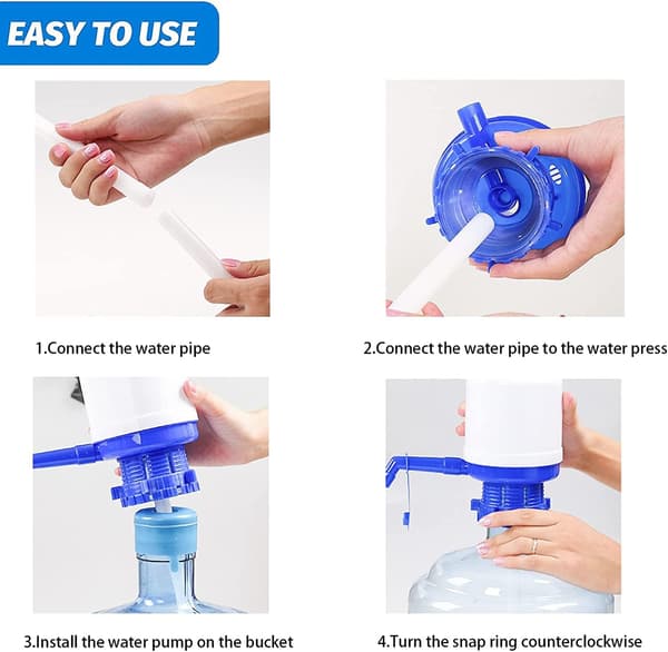 Manuell Vattendispenser, Miljövänlig Ingen Ström Krävs Vakuumfunktion Dricksvattenpump, Kompatibel Med 2-5 Gallons Flaskor, Portabel