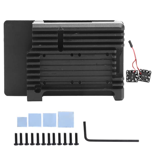 Beskyttende kabinet i aluminiumslegering til Raspberry Pi 3 B Type 2b 3b Chassis Køleventilator