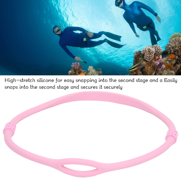 Sukellusregulaattorin kaulakoru Pink Scuba Diving Toinen vaihe Korkea elastisuus Silikoni kaulakoru Hengityssäädin 62CM