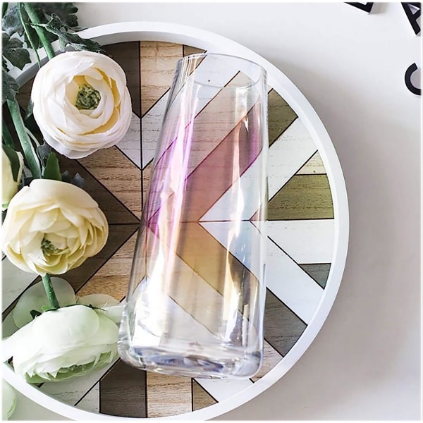 Ins Modern Glass Vase Irised Crystal Clear Glass Vase for Home