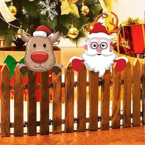 Julstaket trädgårdsdekoration Jultomten och älg 4-pack