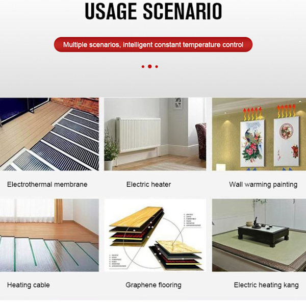 Smart Termostat Wifi Stor Farve Lcd Termostat med APP-styring til Hjemmekontor Supermarked AC 90V til 240V Hvid WIFI