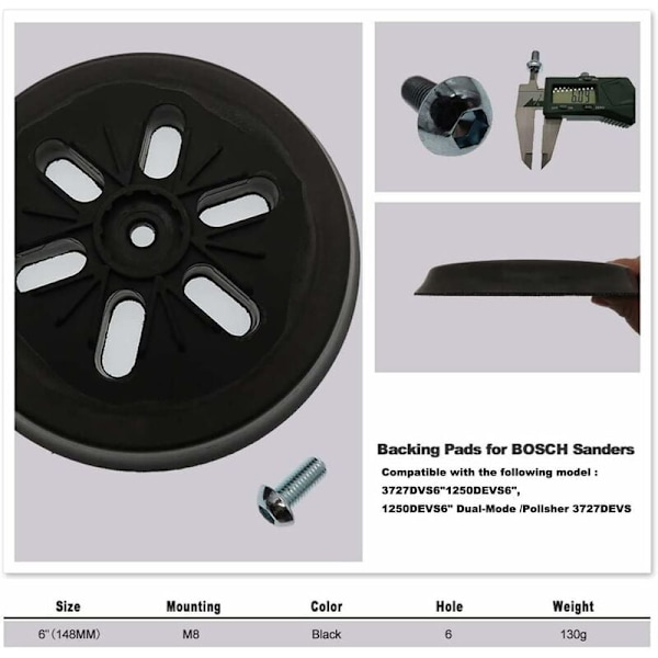 Sliprondell för GEX 150 AC, Flexibel gummirondell med kardborre för professionell turboslipning (150mm)