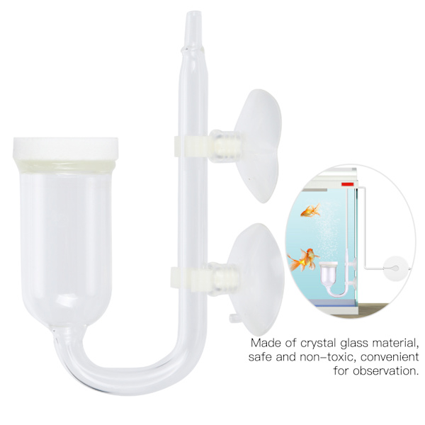 Akvarie kuldioxid transparent boble tæller raffinader CO2 fisketank diffusor lille