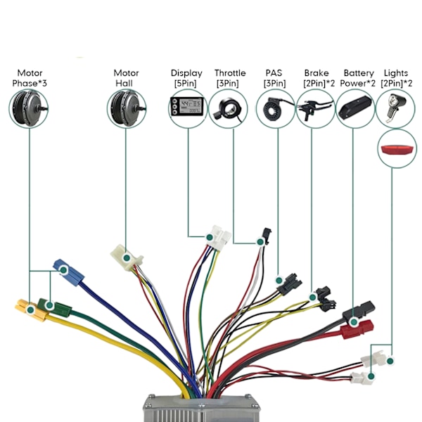 Elcykelkonverteringssats 35A Controller S866 LCD-skärm Panel Set för Mountainbike Scooter 1500W Motor