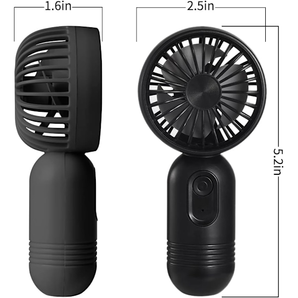 Bärbar handhållen fläkt för resor: Högkvalitativ textur, justerbar hastighet, batteridriven, sommarkompis med kompakt storlek och ergonomisk design