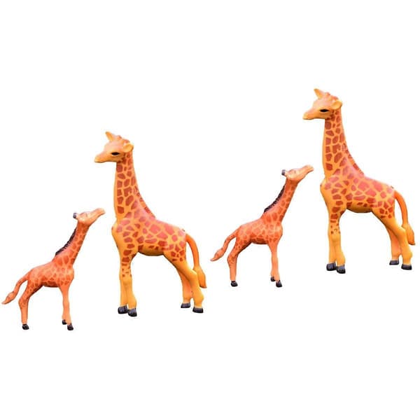 Miniatyrgiraff i harts för trädgårdsdekoration, 4-pack