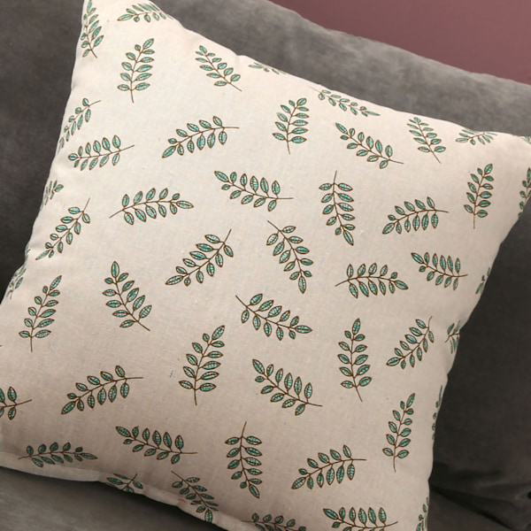Hjem putetrekk sofa putetilbehør lin nordisk stil daglig bruk hjem tekstiler små grønne blader 45x45