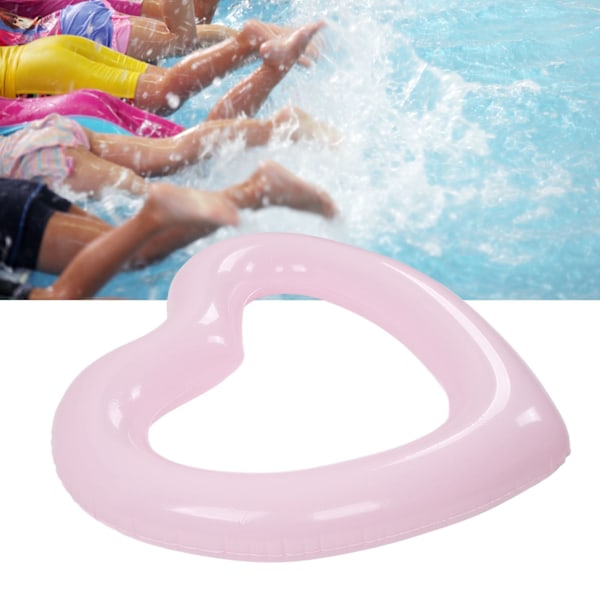 Hjärtformad simring 120 cm tjock rivbeständig PVC-material uppblåsbar pool flytringar för poolparty stränder rosa