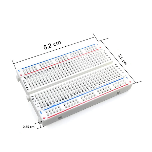 5 stk. Breadboard/Mini Breadboard/Eksperimentelt Board 400 Huller Længde 8,5CM Bredde 5,5CM