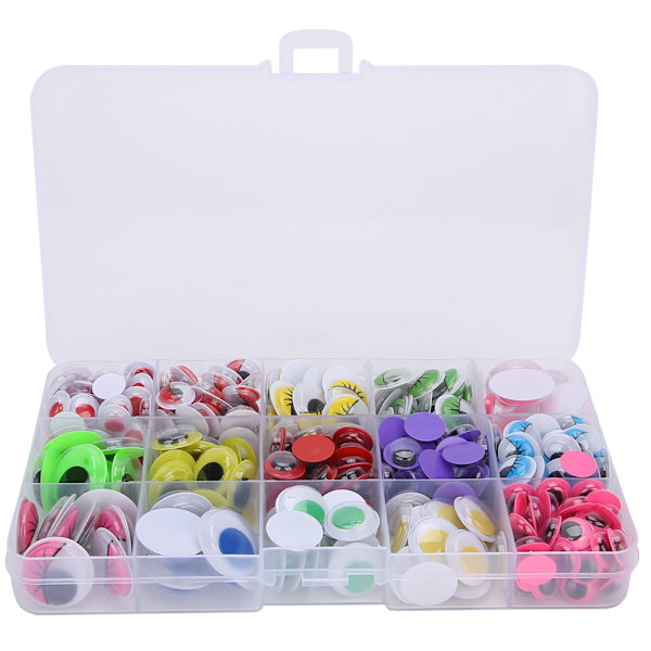 350 st 10-20 mm plast mångfärgade rörliga dockögon ögonboll DIY handgjord docka leksakstillbehör