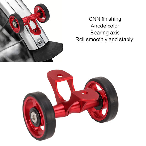 Cykelskærm Easywheel Mudguard Rollers Hjul Dobbelthjul til Brompton Foldecykel til DahonRød