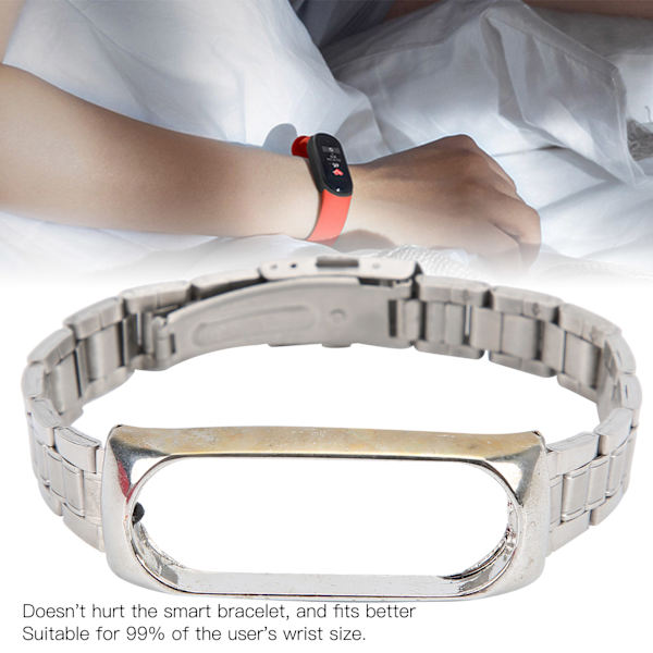 Vaihdettava ranneke Xiaomi Mi Band 6 -älykellolle, metalliranneke, valkoinen