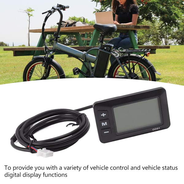 24V 36V 48V Elektrisk Cykel LCD GD01 Display Panel Cykel Modifikation Tilbehør med Vandtæt Stik
