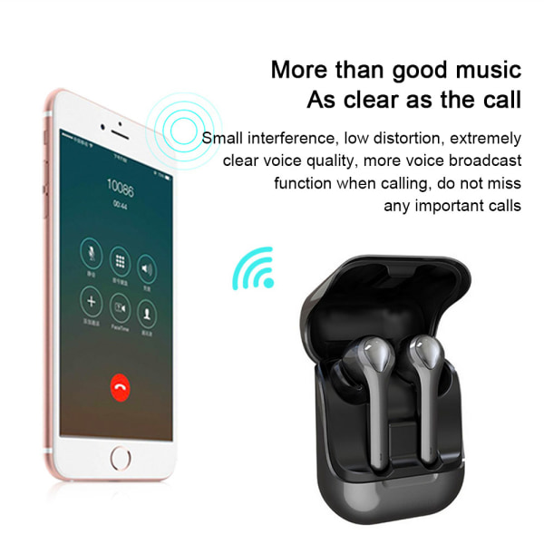 Bluetooth 5.0 hovedtelefoner ， Mini in-ear headsets Sports stereo