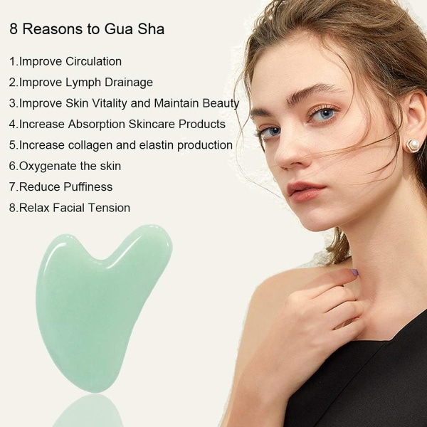 Gua Sha ansigtsværktøj til selvpleje, massageværktøj til ansigt og krop
