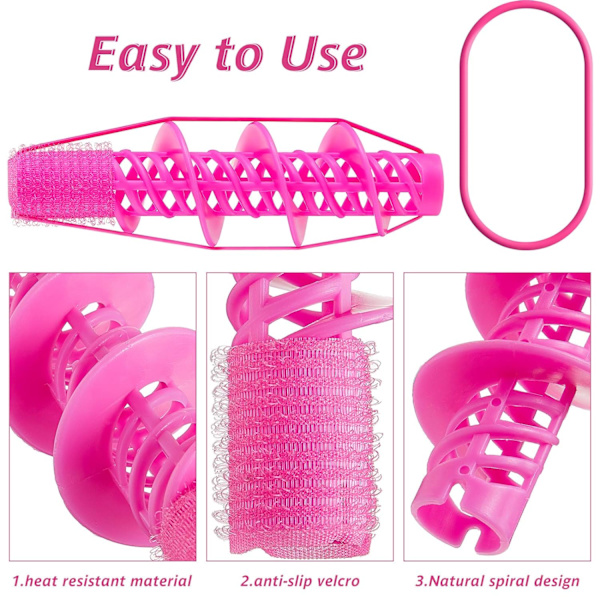 12 Spiral Hårruller til Krøller - Salon Hårstyling Krøllejern uden Varme - DIY Spiral Krølle Styling Værktøj til Hjemme Salon
