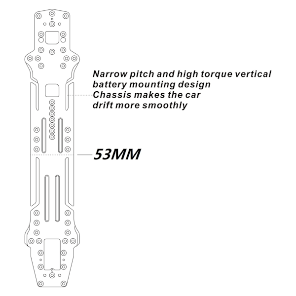 Karbonfiber RC Driftbil Chassis Høy Trekkraft Oppgradering RC Bil Chassis med Batterimonteringsplate for 3 RACING D5S 1/10 Svart