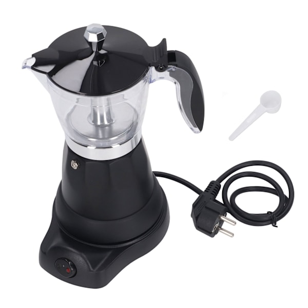 6 Kopper 300ML Kaffemaskine Bærbar Transparent Top Elektrisk Italiensk Kaffekande Maskine til Hjem EU Stik 220‑240V