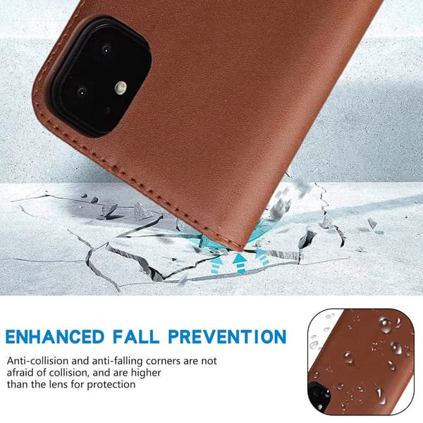 iPhone 12/12 Pro Ekte Lær Etui - Brun