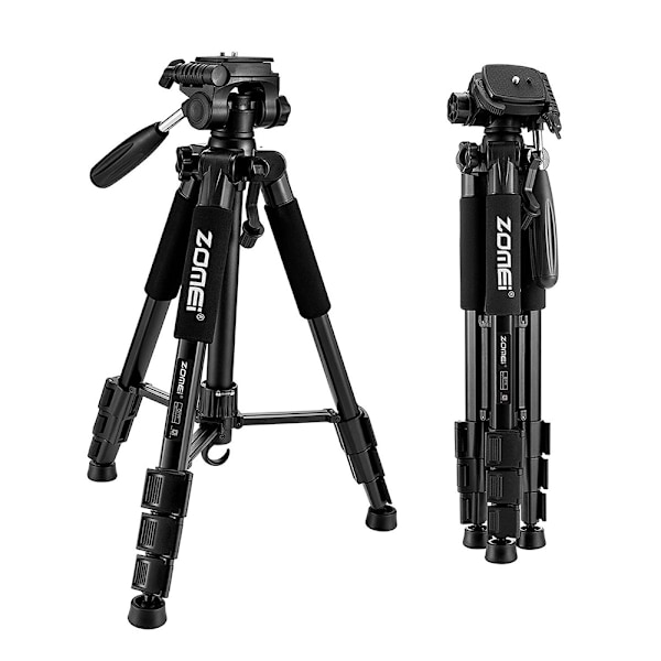 Professionellt kamerastativ, portabelt stativ i aluminiumlegering med 360° panoreringshuvud, för fotografi och videografi, stöder DSLR, kompaktkameror och
