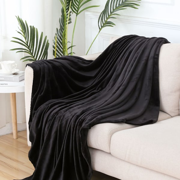 Fleece Filt, Enfärgad Dekorativ Mjuk Sammet för Användning Året Runt, 100% Flanell, Extra Stor King Size-Filt, Supermjuk Luddig Flanell, Elegant
