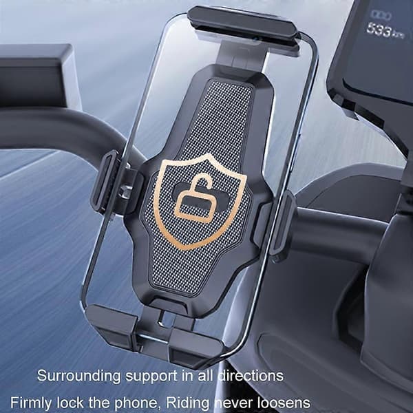 Automatisk låsende mobiltelefonholder for sykkel Handlebars