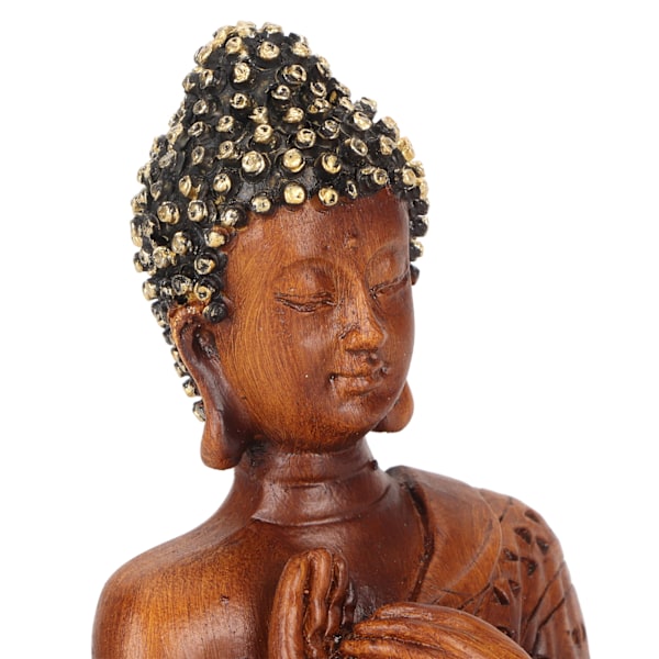 Buddha-statue for lykke, rikdom, fredful vibber og zen-meditasjon - Buddha-figurer - Buddha-dekor for kontor, gang - BS108F 12x8,3x6 cm