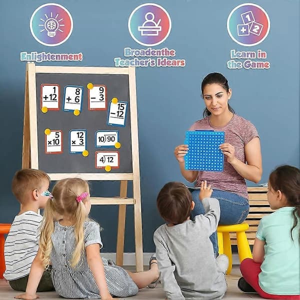 Flashcards for barn matte-fidget-lekebrett addisjon/subtraksjon/multiplikasjon/divisjon matte-flashcard-sett for gutter og jenter Blue Style