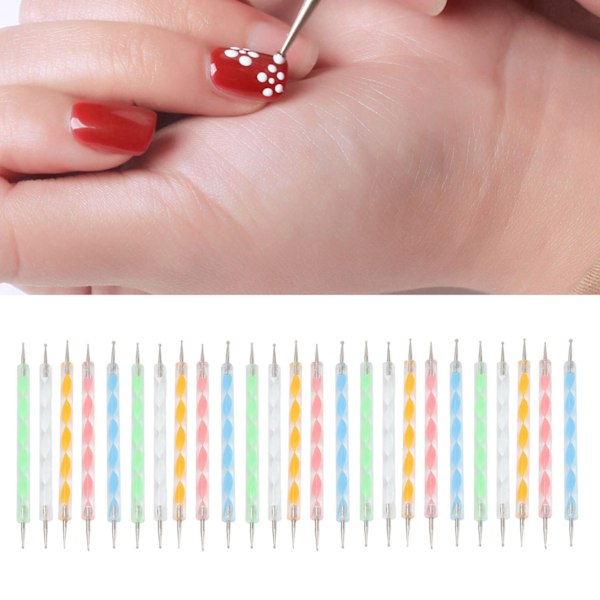 25 st Nail Art Dotting Pens Akryl Skruvstav Rund Huvud Nail Art Dubbeländad Dotting Pen Indentation Pen Nail Art Verktyg