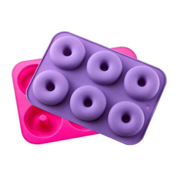 Donut silikonformar, non-stick silikon munkar, bakform bakverk formar donut formar för 6 munkar, bagels, muffins, 3 pack 6 hålrums munkar bakning