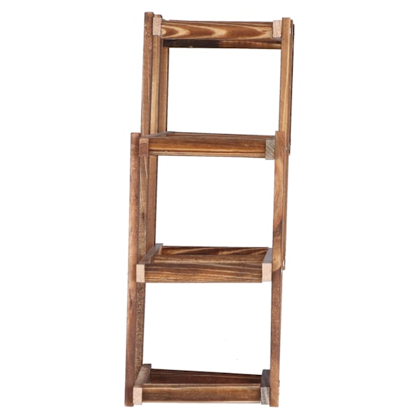 Fällbar vinskåp i furu, hållbar, elegant, enkel vinställskåp för hem, hotell, kontor, rostad färg, 6 flaskor