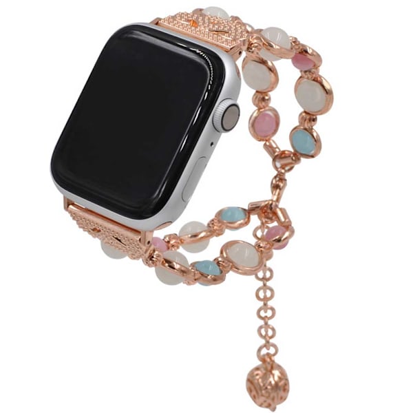 Apple Watch -ranneke 38/40mm, säädettävä rannekoru, käsintehty, hohtava helmi, rannehihna