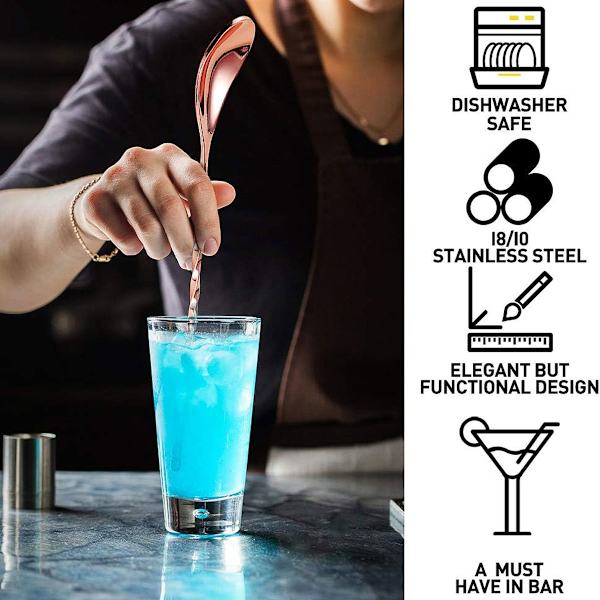 Lang cocktail-omrører til bartendere attraktivt spiraldesign