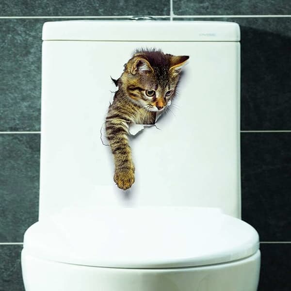 Väggdekaler 3D Väggdekaler Katter Väggdekaler Kombination Toi