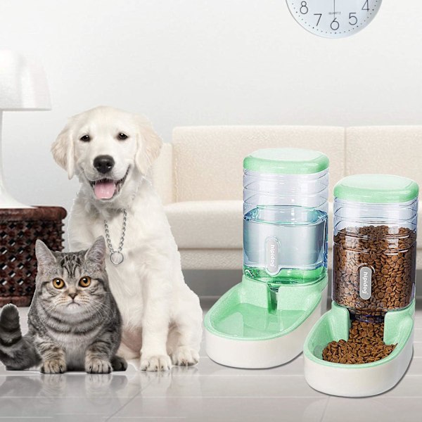 Automatisk kæledyrsfoderdispenser Vanddispenser Sæt til kat Små hunde