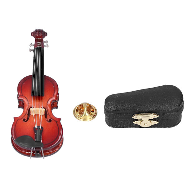 Fiolin Brosje Utsøkte Detaljer Uten Pigger Mini Musikk Instrument Modell for Gave Giving Kjole Dekorasjon