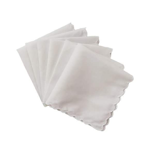 Set med 8 näsdukar för 28x29 cm bomull Halvmåne helt vit