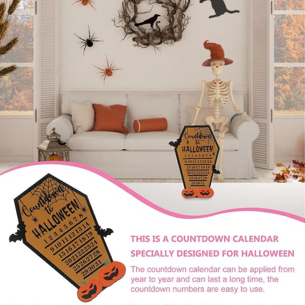 Halloween-adventskalender i trä för nedräkning, 2 st