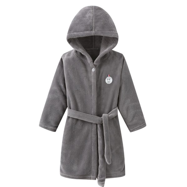 Barnrock flanell baby pojkar förtjockad flickor korall gray 110cm