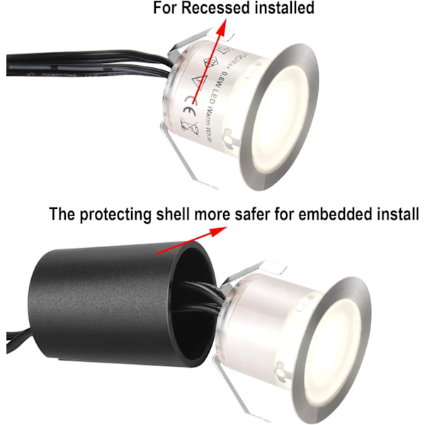 Solardriven infälld utomhusmarkspotlight, energibesparande lågvolt LED landskapsbelysning för utomhusbruk, med IP67 vattentät för inom- och utomhusbruk
