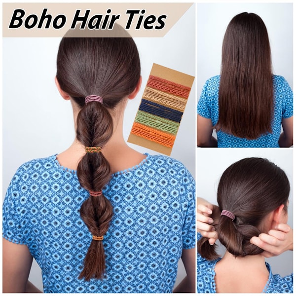 Boho hårstrikk for kvinner, armbånd og hårstrikk til kvinner med dobbel bruk